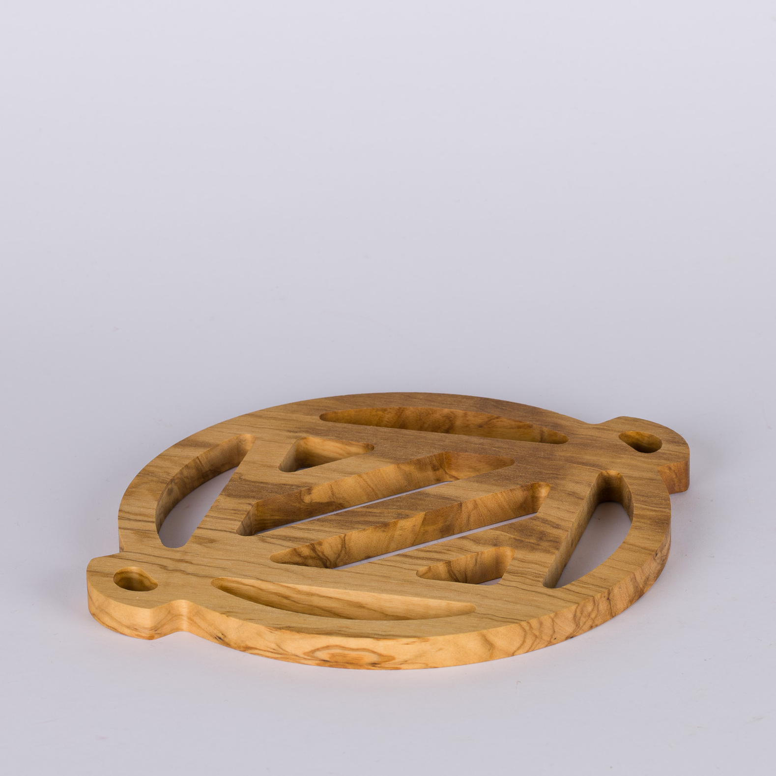 Rounded Trivet in Olive Wood